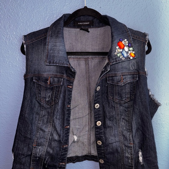 Ashley Stewart Jackets & Blazers - Ashley Stewart Blue Denim Vest